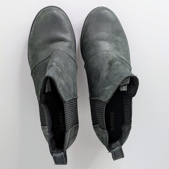 Sorel Joan of Arctic Wedge II Chelsea Boots Black Leather W 8 Waterproof - Picture 11 of 16